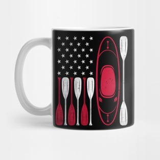 Kayaking US flag Mug